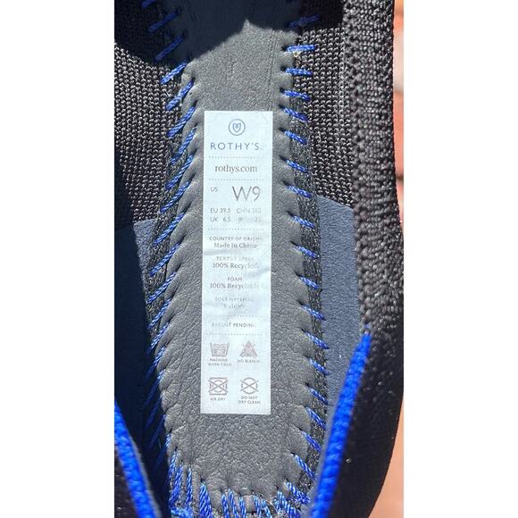 Rothy’s Women's The Point Flats Size 9
Black & Blue Knit Slip On Shoe Wa… - Picture 4 of 17